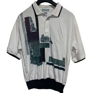 Break Point Tennis Apparel Y2K Vintage Men’s Cotton Polo Shirt Size Large